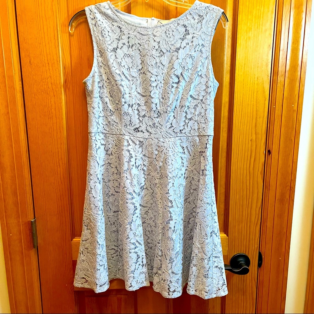 Boutique Pastel Blue Lace Mini Dress Size S-M